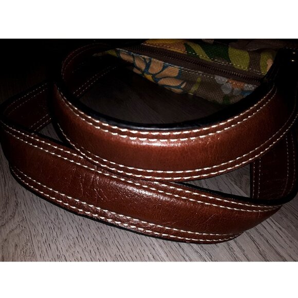 Fossil Coloful Floral Print Purse Handbag Shoulder Bag Key Charm Distressed Boho - Picture 5 of 11